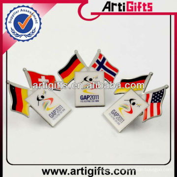 Wholesale metal country double flag pins